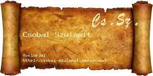 Csobai Szulamit névjegykártya